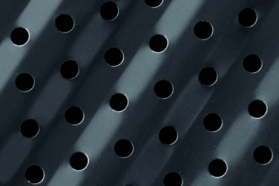 Black perforated aluminum gutter guard panel